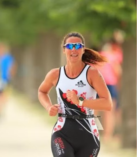 Virginie Guth en course sous les couleurs du club